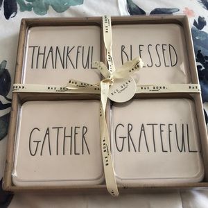 NWT RAE DUNN “THANKFUL” COASTER SET!! 🎃🦃